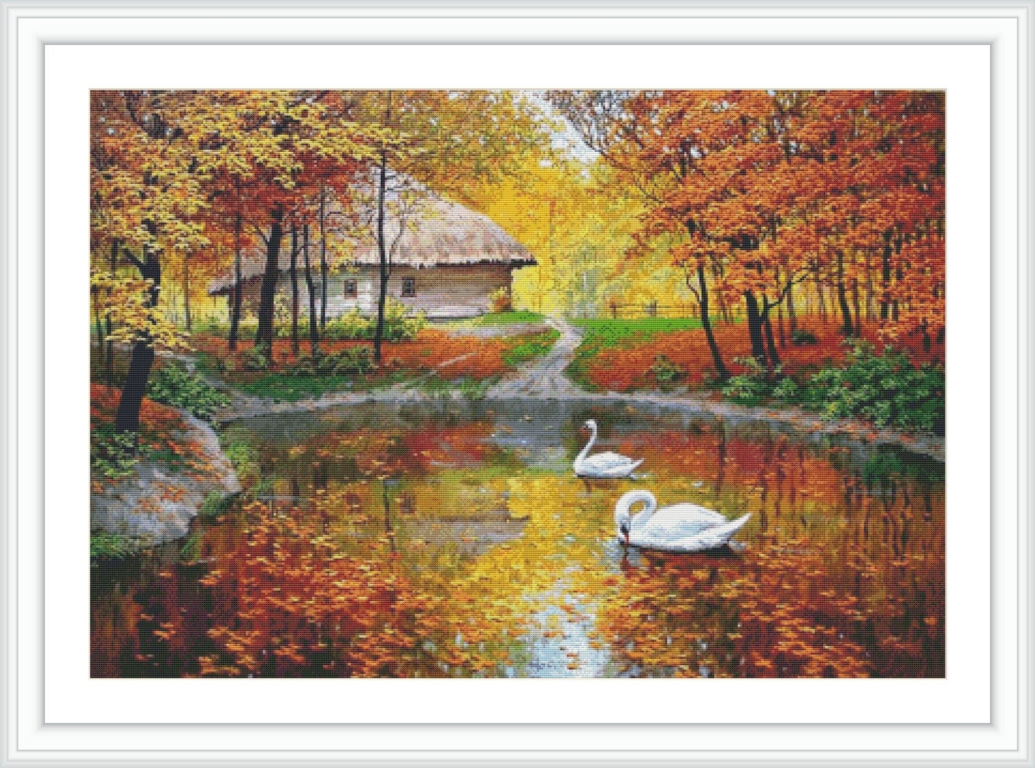 Autumn Counted Cross Stitch Pattern Large Cross Stitch Chart