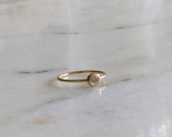 14K Yellow Gold Hand Made Diamond Ring