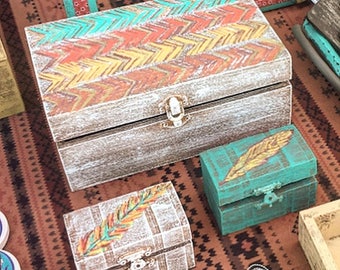 Set of Boho Keepsake Boxes