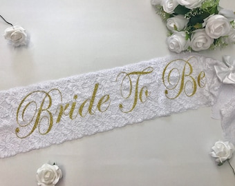 Bride To Be Sash - Wedding Sash - Bachelorette Sash - Bride Lace Sash - Birthday Sash - Luxury Wedding Lace Sash - Custom Sash