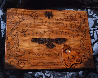 Real Oak Ouija Board spiritual talking board wood hand-sculpted spiritism occult