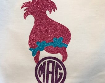 Glitter troll monogram