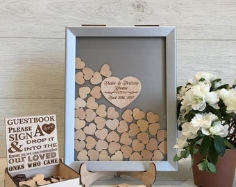 Wedding Guest Book, Silver, Alternative Drop Box, Wedding Box Wishes, Guest Book, Guestbook Hearts, Drop Box Guest Book, Wedding, Guestbook
