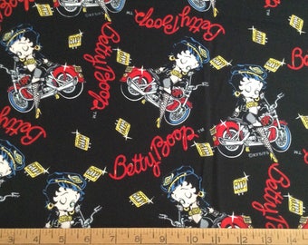 Betty Boop/biker cartoon cotton fabric by the yard