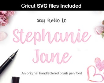 SVG font Script Font brush Font Calligraphy font cursive font Wedding fonts Can be used for a cricut design or monogram svg font