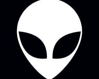 Alien head Graphics SVG Dxf EPS Png Cdr Ai Pdf Vector Art Clipart instant download Digital Cut Print File Cricut Silhouette Decal Vinyl