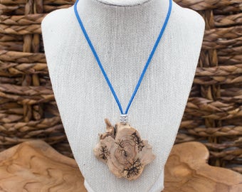 Lightning Strike Essential Oil Diffuser Pendant Necklace Using Lilac Root Wood