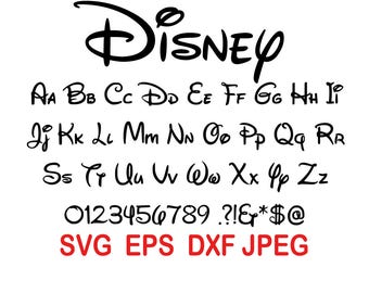 Walt Disney Font svg files download; Svg, Dxf, Eps, Jpeg.