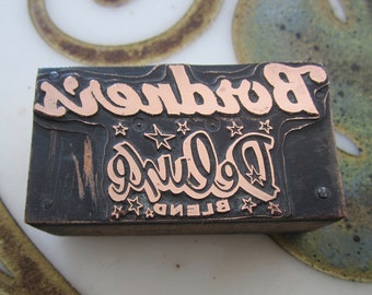 Bordner's Deluxe Blend Vintage Letterpress Printing Block