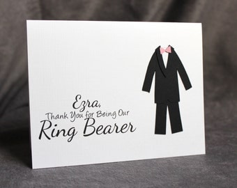 Thank You Ring Bearer Card/ Thank You for being our Ring Bearer Card/ Bridal Party Thank You Card/ Sign Bearer Card/ Page Boy