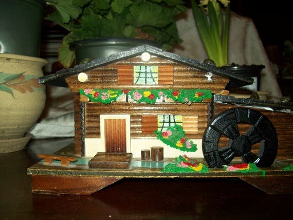 Musical jewelry box, musical chalet, chalet box plays greensleeves, old world style jewelry box, vintage musical jewelry box, great gift box