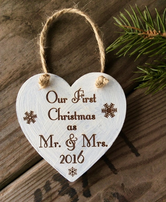 Mr And Mrs Christmas Ornament Rustic Ornament Personalized