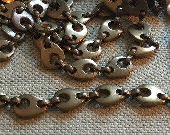 Vintage Brass Chain (1') Beautiful Patina Unique Chain