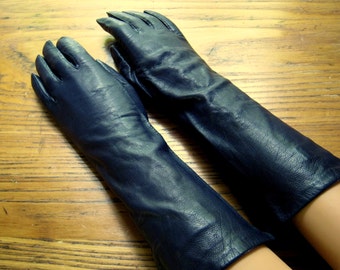 navy blue evening gloves
