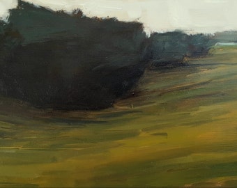 Trees In A Hollow | Oil Painting | 6 x 14