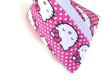 Hello Kitty Pouch, Hello Kitty Bag, Girls Gift, Unique Gift, Childrens Pouch, Shopkins Keeper, Pouch Handmade Pouch, Gift Bags, Storage Bag,