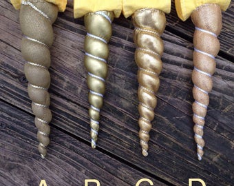 Gold Unicorn horn on cotton headband