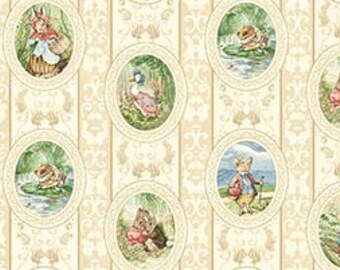 Dollhouse Miniature Shabby Chic Wallpaper Beatrix Potter Peter Rabbit 1:12