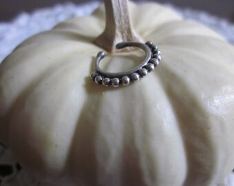 Sterling Silver dotted Balinese faux septum ring
