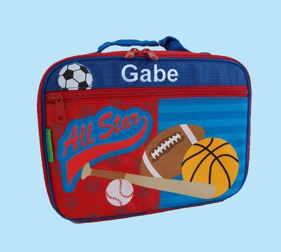 Stephen Joseph Child's Personalized SPORTS Themed Lunch box-Monogramming Included