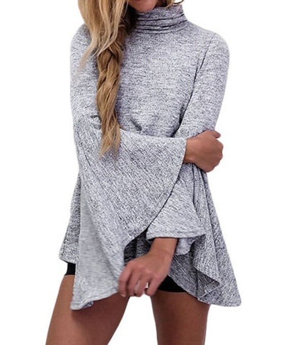 flared long sleeve shirt