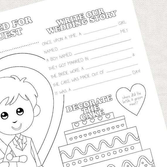 printable kids wedding activity placemat childrens reception