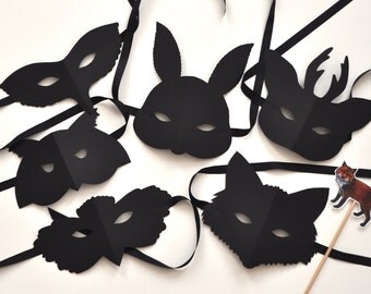 Silhouette Masks / Masquerade Animal Masks / New Year's Masks