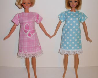 barbie clothes. 2 Cute nightgowns for barbie doll