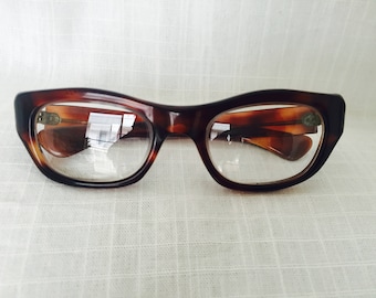 Vintage French Side Wrap Eye Wear Frames Tortoise