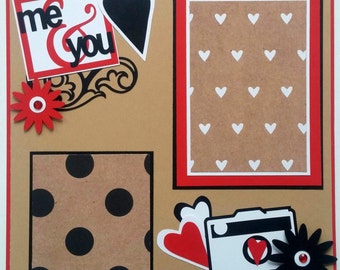 Couples scrapbook page - Boyfriend scrapbook - Valentines day scrapbook - Engagement scrapbook - Engagement photos - Anniversary scrapbook