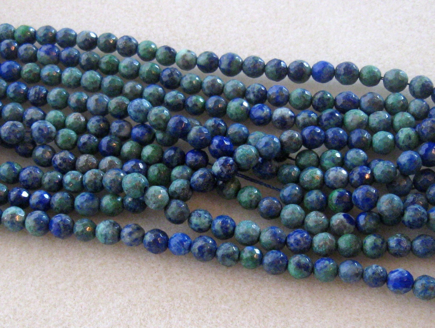 Azurite Faceted Round Beads Gemstone Beads Jewelry Making
