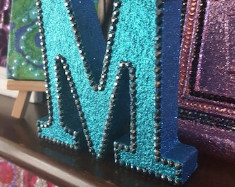 Teal glitter letters | Etsy