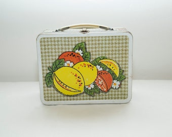 Vintage 1970s Ohio Art Lunch Box with Citrus and Watermelon