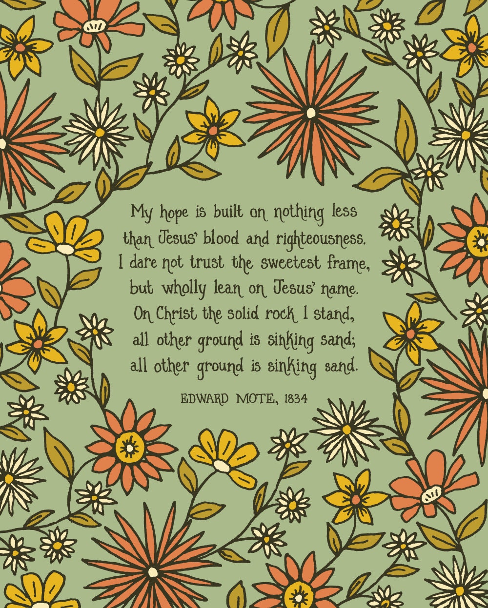 My Hope is Built on Nothing Less Hymn Art Print