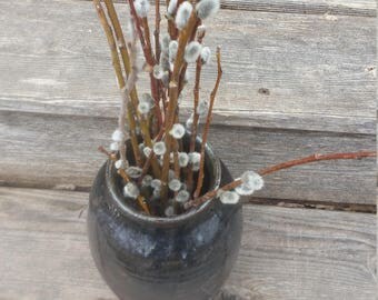 Black Pottery Vase handmade wedding gift