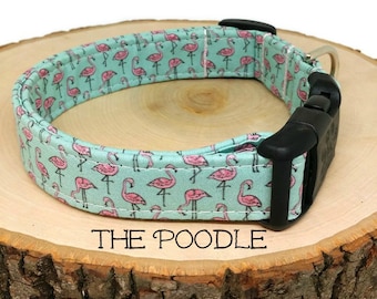 Dog Collar, Flamingo Dog Collar, The Poodle, Summer Dog Collar, Cute Dog Collar, Girl Dog Collar, Dog Gift, Matching Leash Available