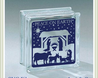 Nativity Christmas svg File, Nativity, Nativity Scene SVG cut file, Glass Blocks, vinyl cutting, cards, iron on transfer, Christmas crafts