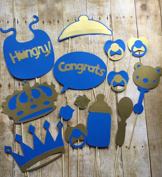 PRINCE photo booth props. royal blue and gold prince or king