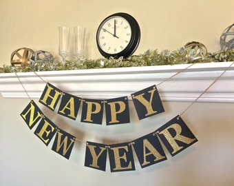 Items similar to Happy New Year Banner - New Year- Vintage Inspired on Etsy