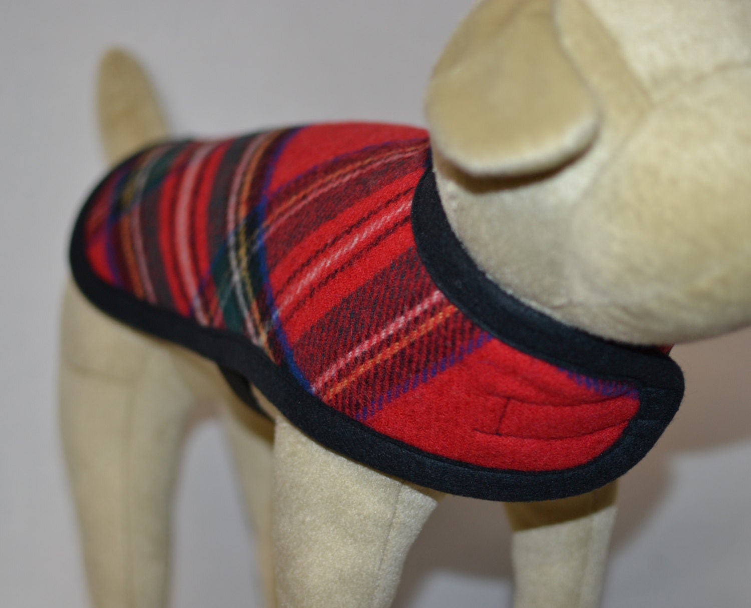 Wool Dog Coat Red Royal Stewart Plaid Dog Coat by FilbertFashions