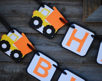 Construction Birthday Party Banner, Dump Truck Banner, Construction Party, Construction Baby Shower
