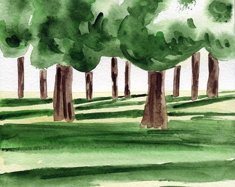 Tree art. Small watercolor paintings. Original watercolor painting. Original illustration. Original wall art. Nature Art Original Painting.