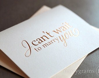 ROSE GOLD FOIL Wedding Card to Your Bride or Groom - I Can't Wait to Marry You - To my Groom Wedding Day Notecard Love Note Before I Do CS08