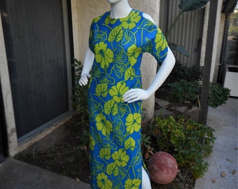 Vintage 1960's Tiki Surfah Hawaiian Style Dress - Size 10