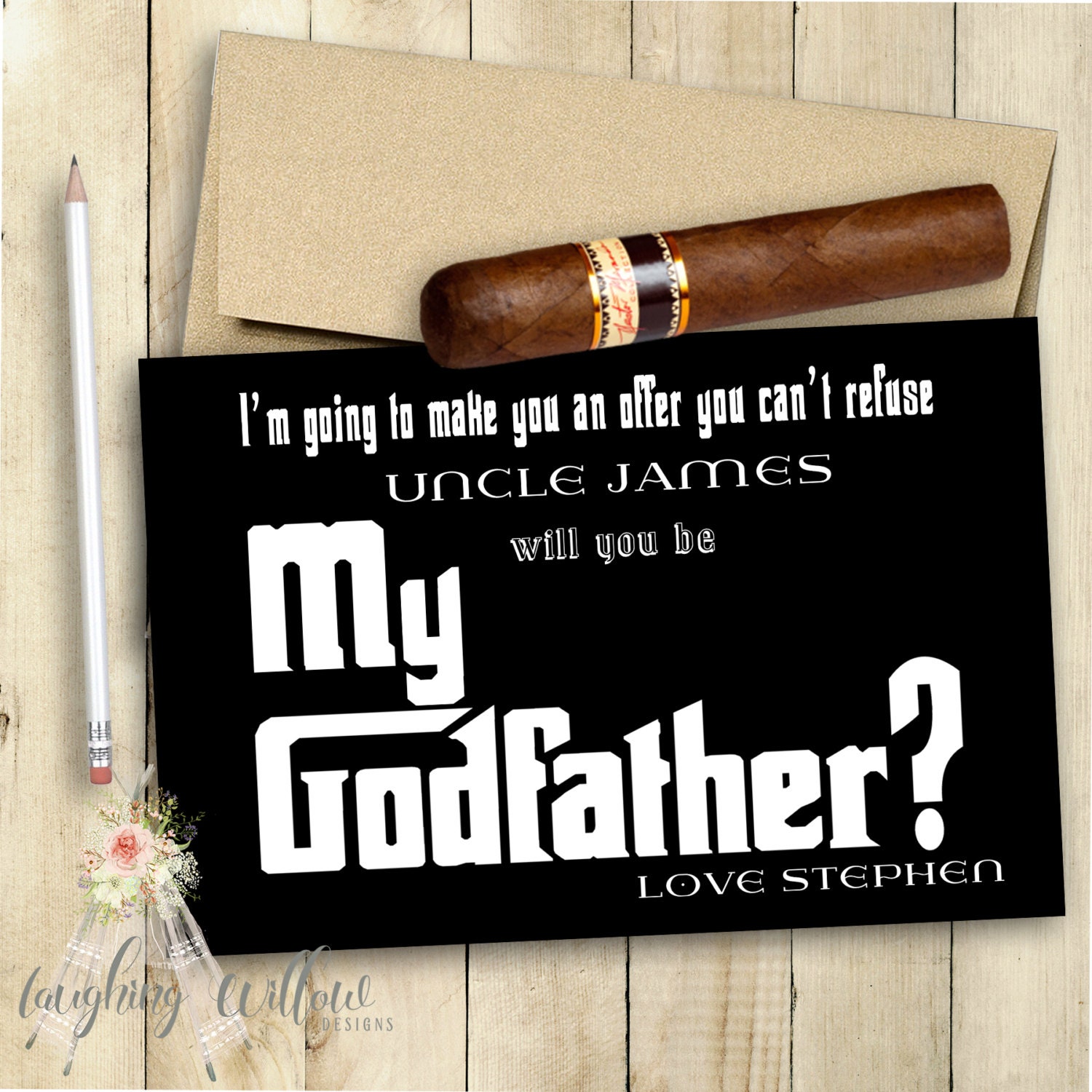 GODFATHER Card Will You Be My Godfather Card PRINTABLE