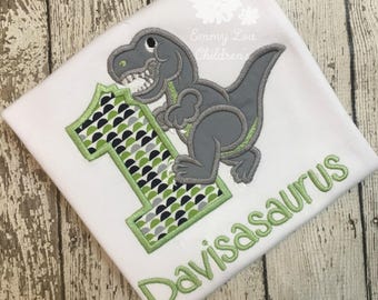 Dinosaur Birthday Shirt, 1st Birthday Boy Outfit, First Birthday Boy, Dinosaur First Birthday Boy