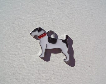 18mm. 5CT. Black and White Dogs Charms, (Y41)