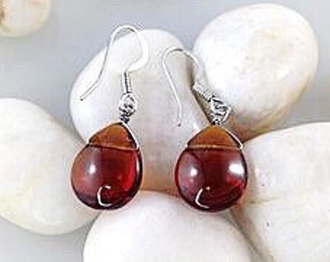 Handmade Earrings, Pretty Glass Amber Earrings / Handmade Glass Drop Earrings /Unique Earrings / Beach Jewelry / Ladies Earrings /