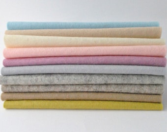 100 Percent Wool Felt Sheets - 10 pieces - vintage colours - 'Vintage Bea' collection