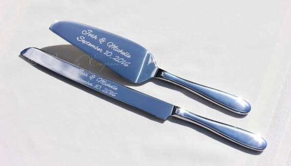 Engraved Wedding  Cake  Knife and or Server  Set  Personalized to